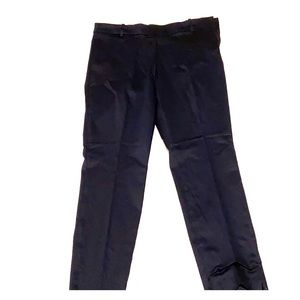 Ankle length, side zip navy blue trousers